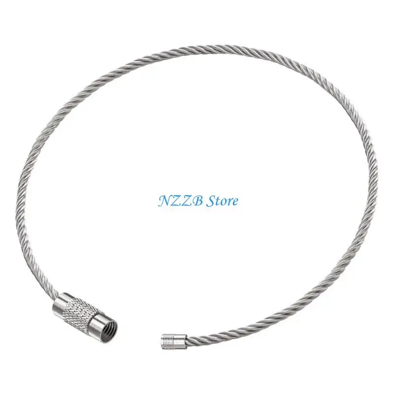 

T21F 10 PCS Stainless Steel Wire Rope Keychain Rings Stainless Steel Wire Rings Wire Keychain for Organizing Keys and Tags