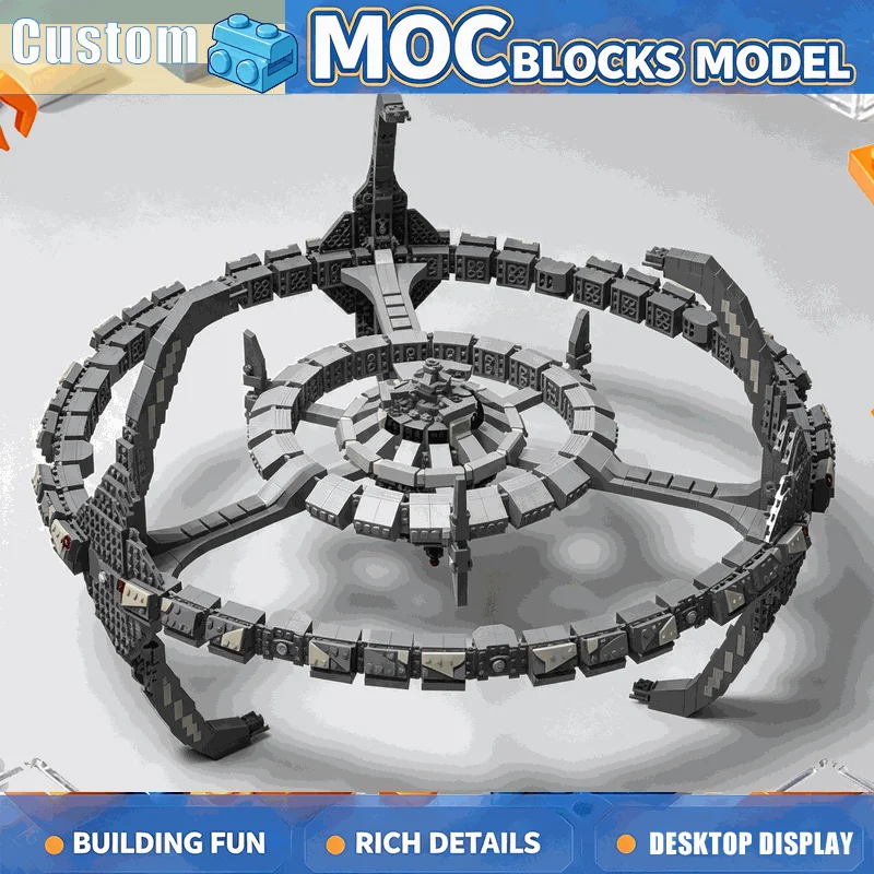 2894Pcs Sci Fi Orbital Space Station Building Blocks Ring Port With Mini Shuttle Connector DIY Assembly Model Collection Gifts