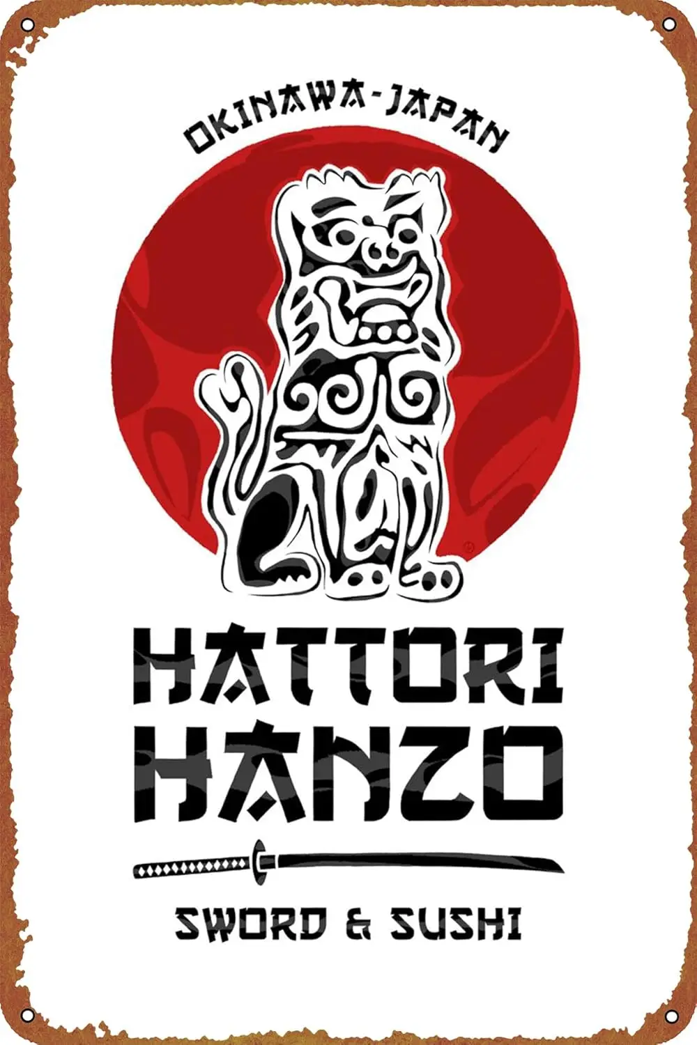 1p,Hattori Hanzo Poster Metal Signs Vintage for Home Bar Swimming Pool Beach Farmhouse Garden Outdoor Funny Wall Decor, 12x8 Inc