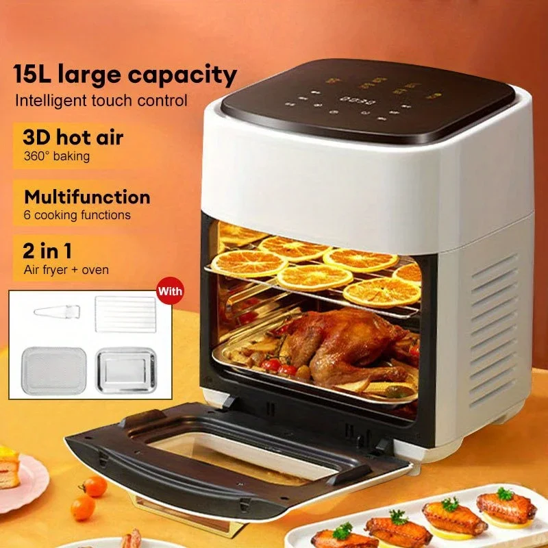 15L Large Electric Air Fryer, Smart Household Oven,Multi-function Convection Oven Deep Fryer Without Oil, 6 Cooking Modes