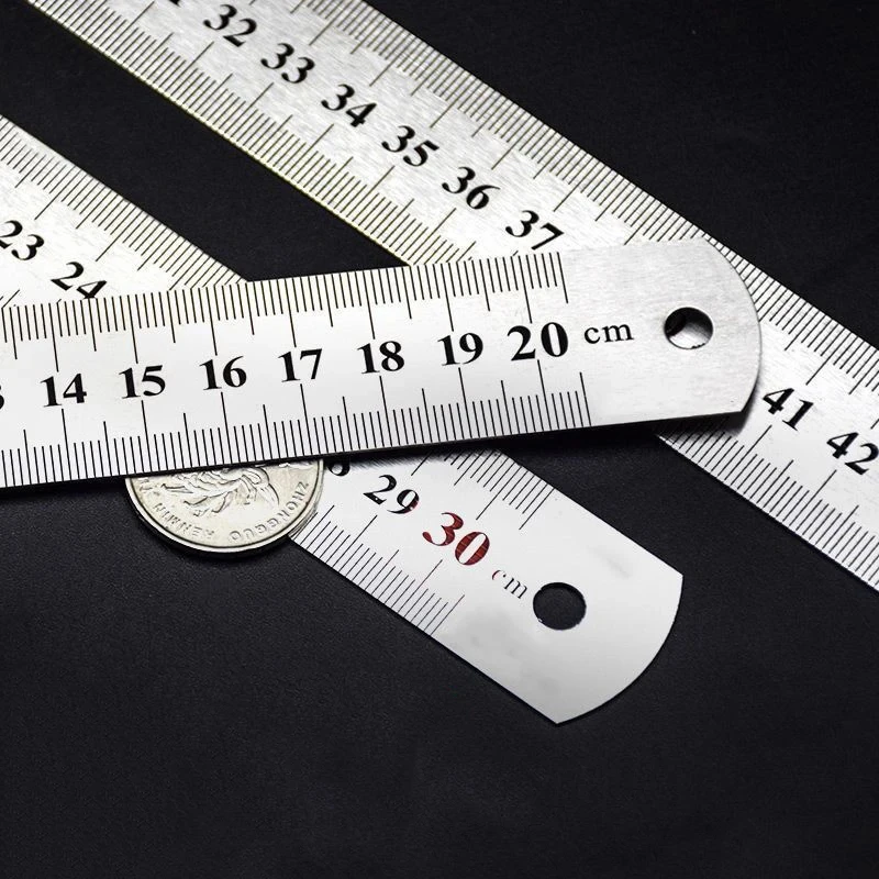 Imagem -02 - Stainless Steel Metal Reta Régua Dupla Face Precisão Medição Elaboração Acessório Ferramenta de Mão 15 cm 20 cm 30 cm 40 cm 50cm
