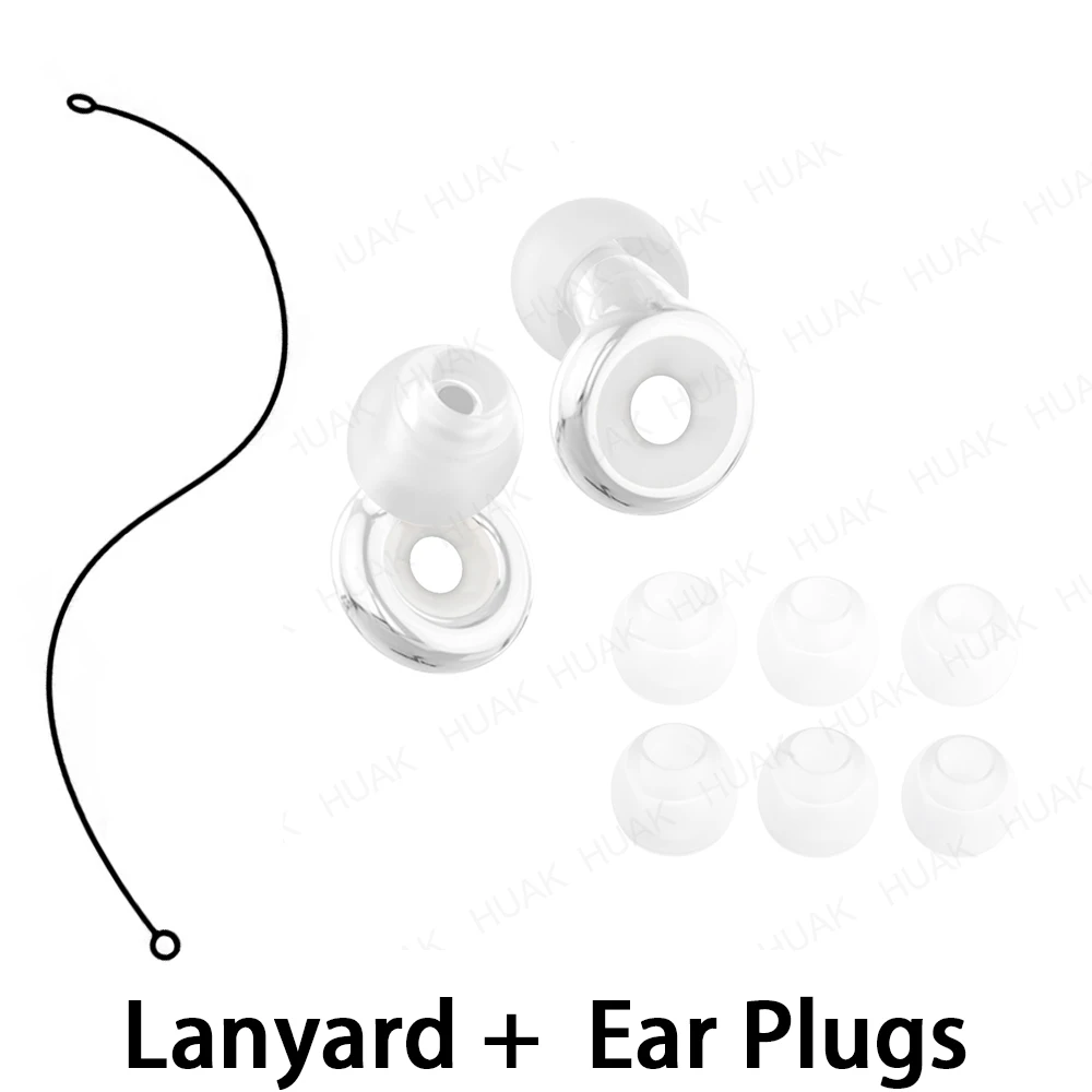 Reusable Silicone Noise Filter EarPlugs Sound Blocking for Sleep Office Study Swim Motorcycle Riding Musician with Lanyard