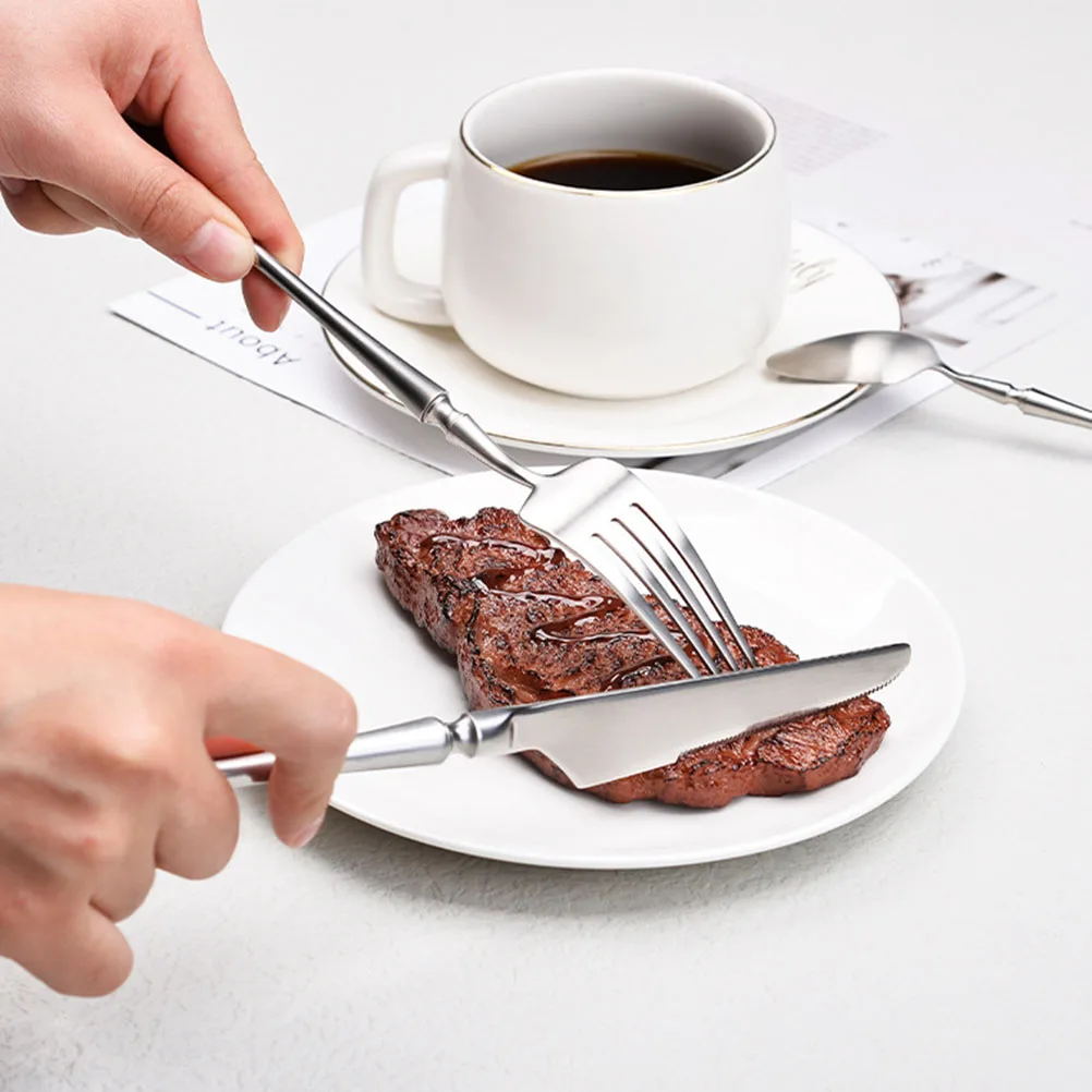 

Stainless Steel Set 304 Fork Spoon Kitchen Supplies Steak Tableware Dinner Essentials Coffee Spoon Portable