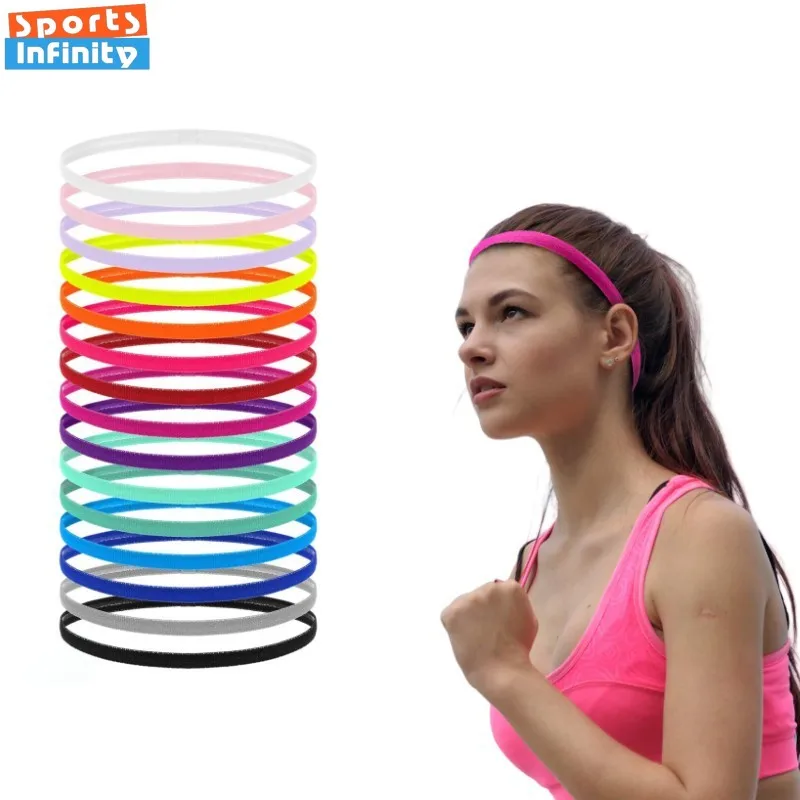 Fashion Elastic Football Headband Men Women Candy Color Yoga Head Band Running Sweatband Sports Headband for Tennis Basketball