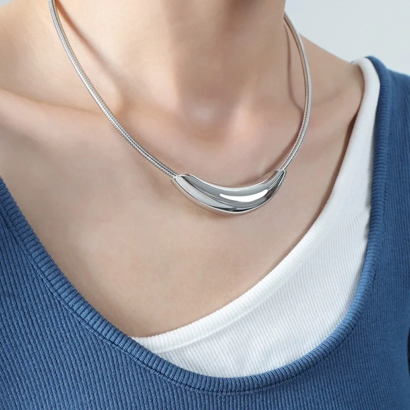 ZAKOL French Trendy Design Metal Tube Snake Bone Chain Collar For Women Men Personality Stainless Steel Choker Party Jewelry image 4
