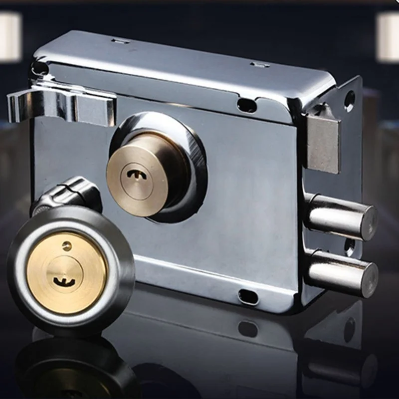 Exterior Gate Lock Stainless Steel Copper Lock Core Left Open With Edge Security Prevent Theft Old Gate Lock