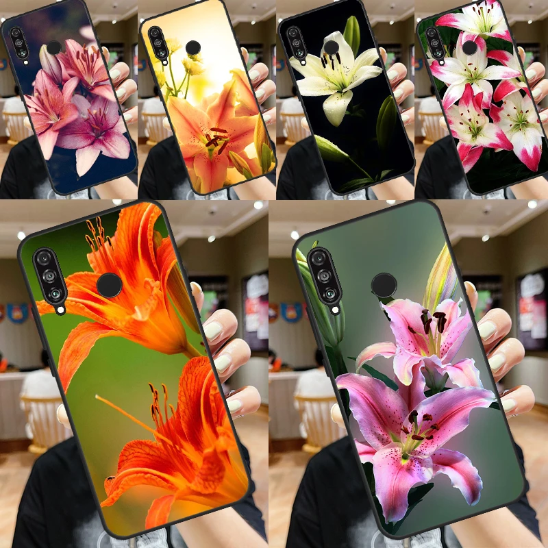 Colorful Flower Lily Case For Huawei Nova Y61 Y91 Y60 Y70 Y90 Nova 9 10 SE 11i 8i 3i P20 P30 Pro P40 Lite Cover