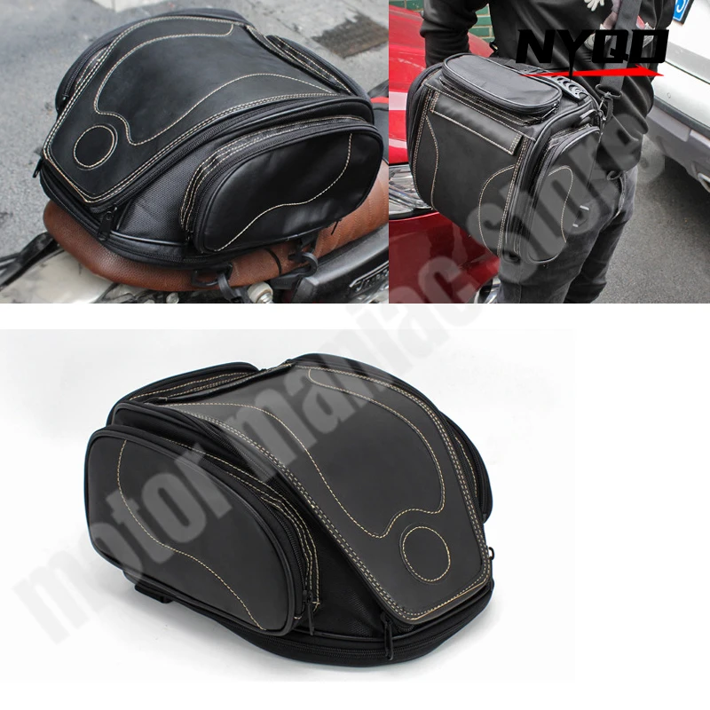 

Ретро-сумка для мотоцикла, многофункциональная водонепроницаемая сумка для инструментов из ПУ, сумка на заднее сиденье, рюкзак, сумка на бензобак мотоцикла