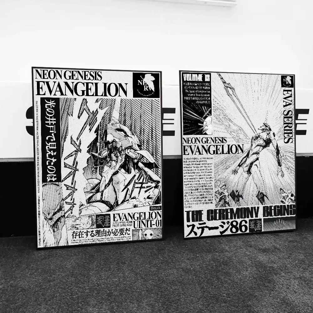 1 قطعة أنيمي N-النيون G-Genesis E-Evangelion المشارك ذاتية اللصق الفن ورق مقاوم للماء ملصق مقهى بار غرفة جدار ديكور