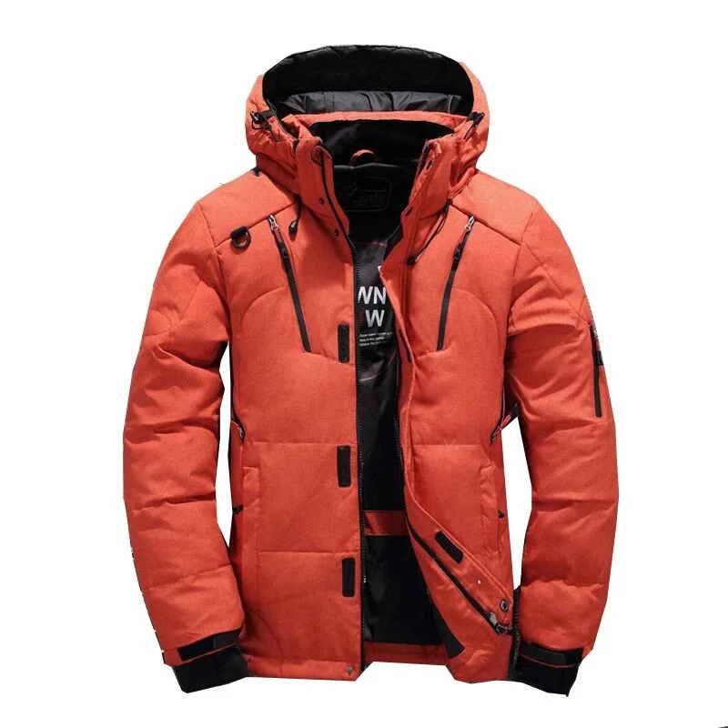 -20 Degree Winter Parkas Men Down Jacket Male White Duck Down Jacket Hooded Outdoor Thick Warm Padded Snow Coat Plus Sized M-5XL