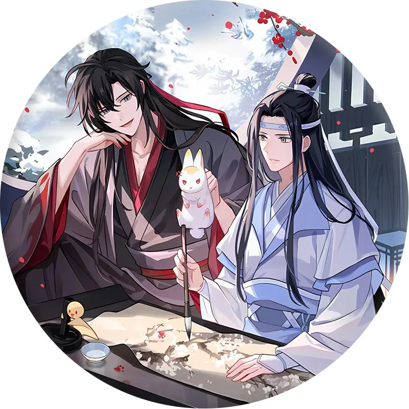 58mm Mo Dao Zu Shi Cosplay Anime Badge Lan Zhan Wei Wuxian Lan Wangji Brooches Pin for Clothes Decor Women Men Accessories Gift