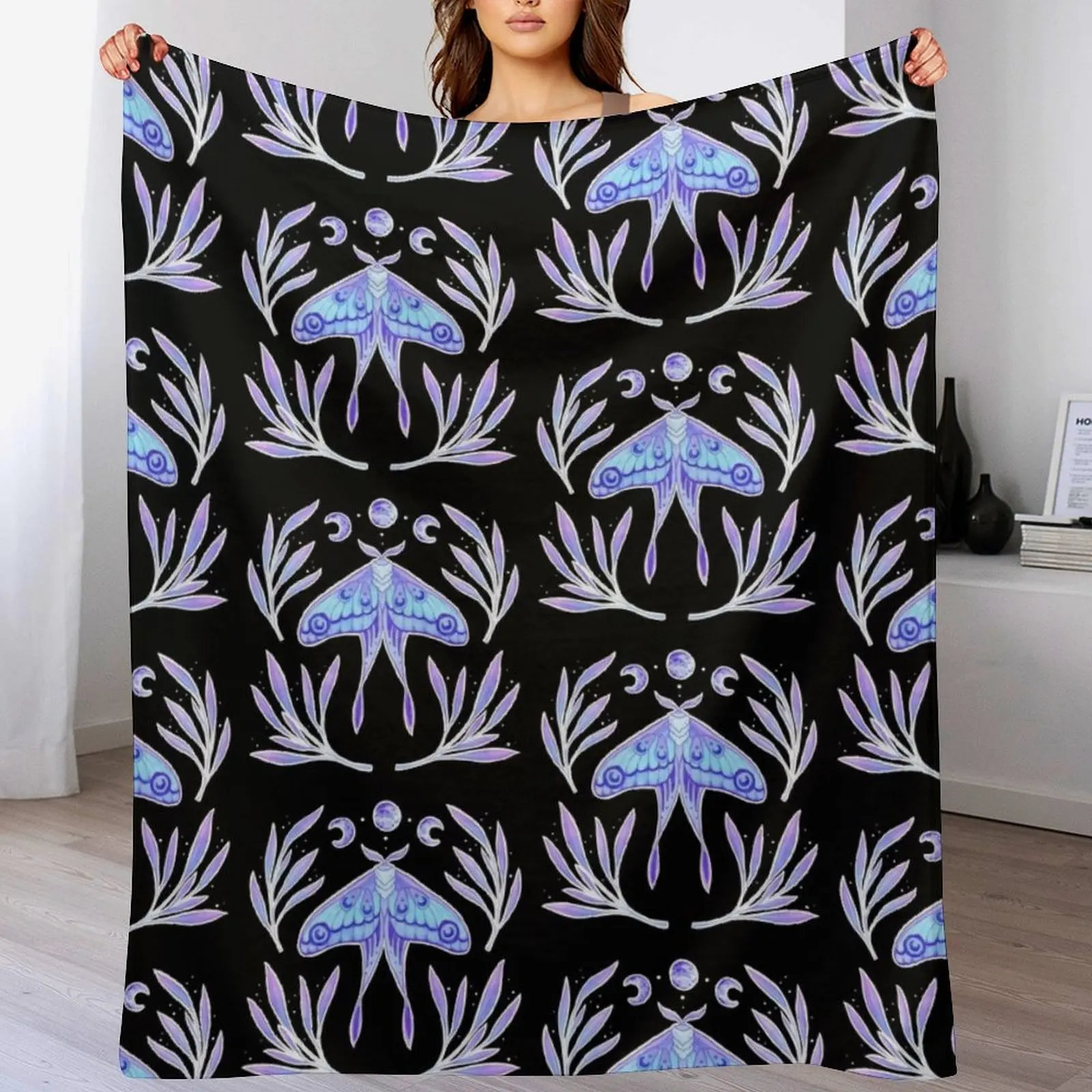 

Magical Moth | Nikury Throw Blanket Nap Flannels Luxury Soft Blankets