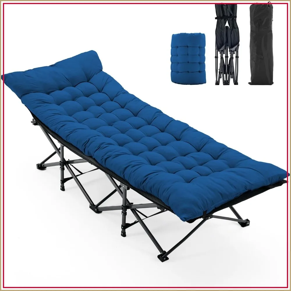 Camping Cot for Adults, Folding Sleeping Bed with Carry Bag, Portable Rollaway Bed