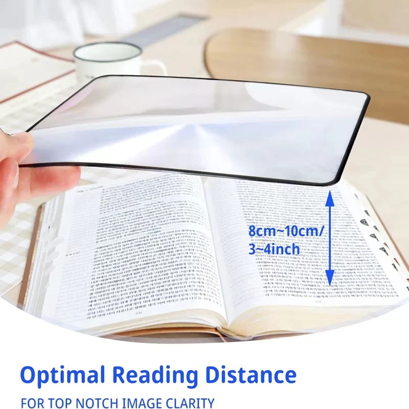 2PC Magnifying Glass Full Page Large Sheet 3X A5 Ultra-thin Reading Aid Magnifier Lens for Seniors Reading Loupe