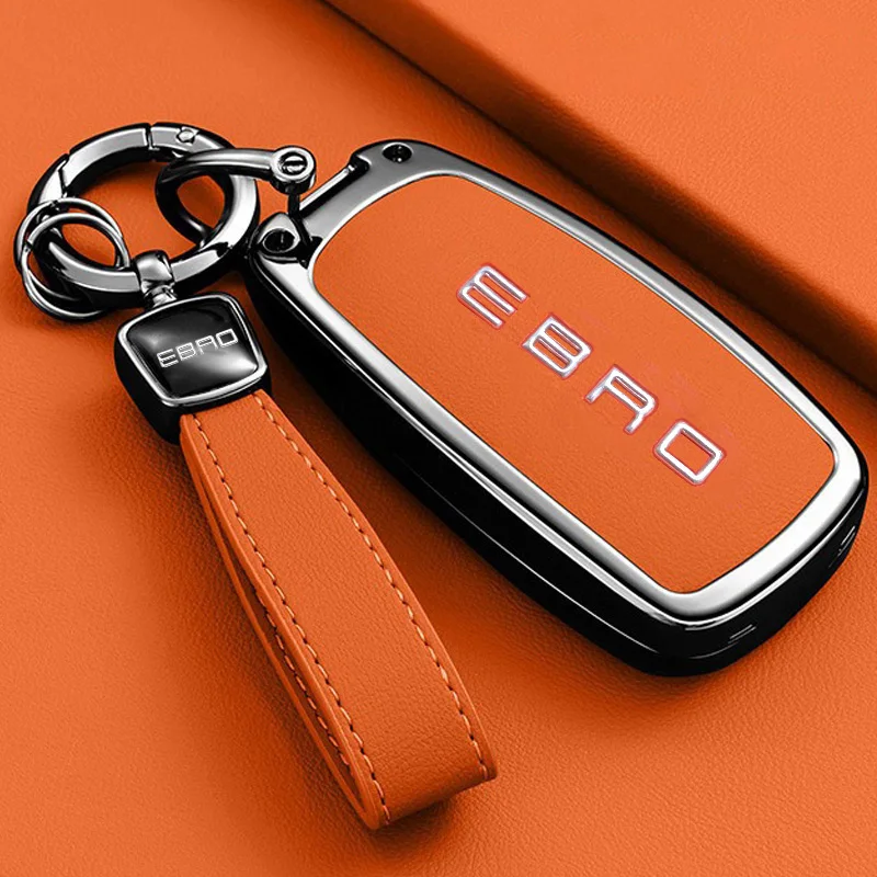 Zinc Alloy Car Key Case for Chery EBRO S800 S700 S400 PHEV Accessories Keychain Remote Cover Shell Housing Ring Holder Fob