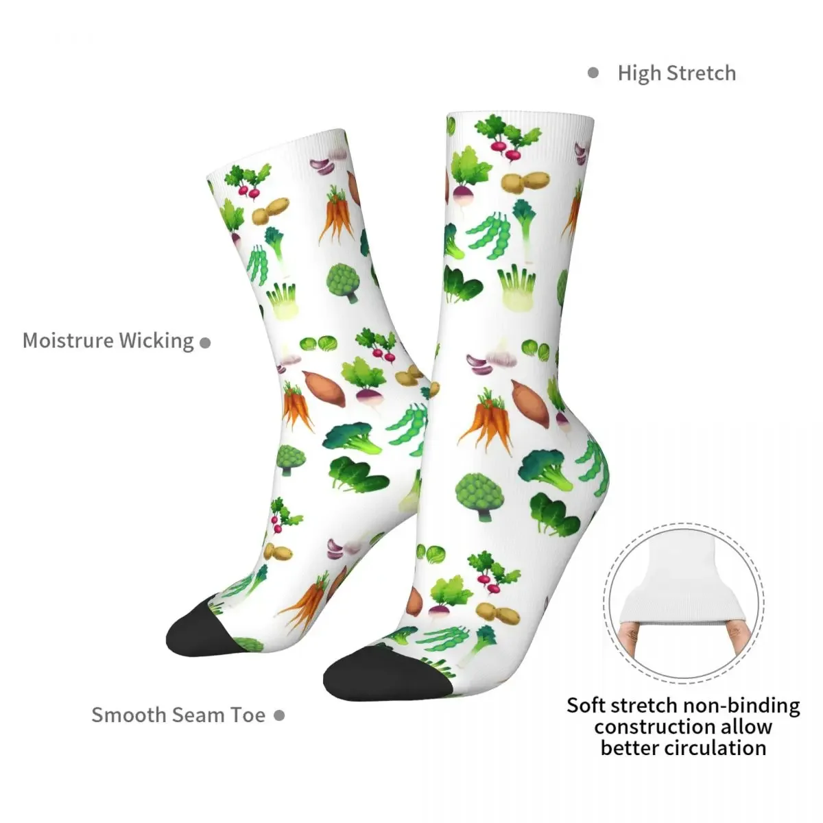 Farmers Market Socks Harajuku Sweat Absorbing Stockings All Season Long Socks Accessories for Unisex Gifts