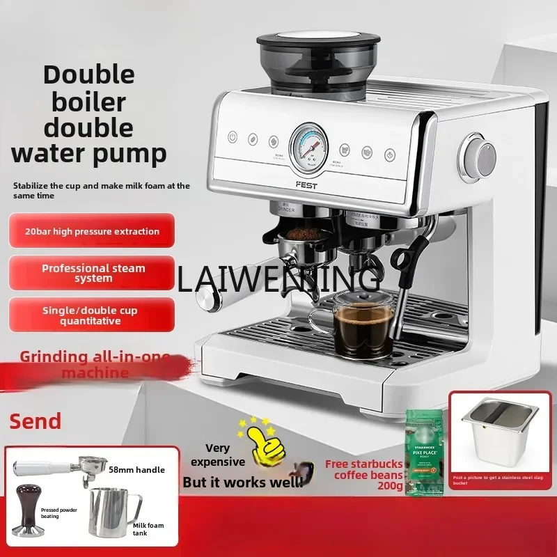 LYN commercial semi-automatic coffee machine fully automatic Italian grinding integrated double boiler