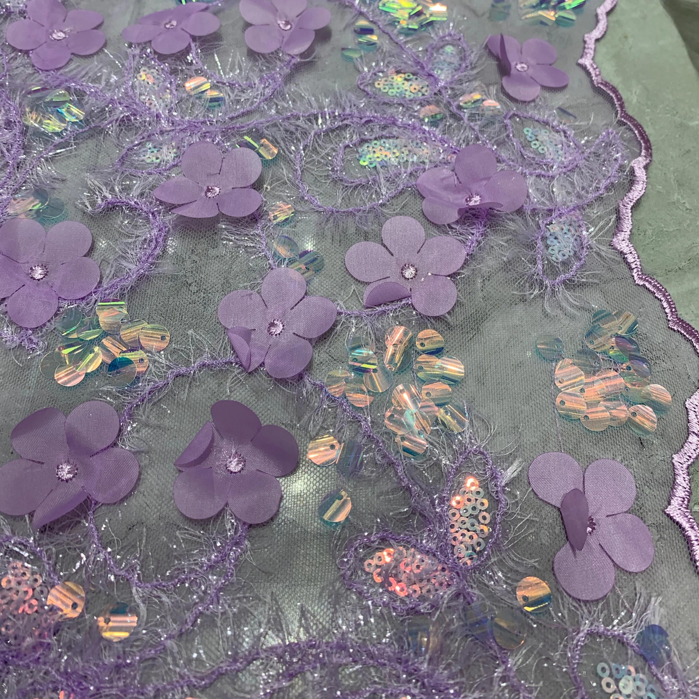 Plum blossom sequin fabric materials for wedding dresses and party dresses, Sequin embroidery fabric for design