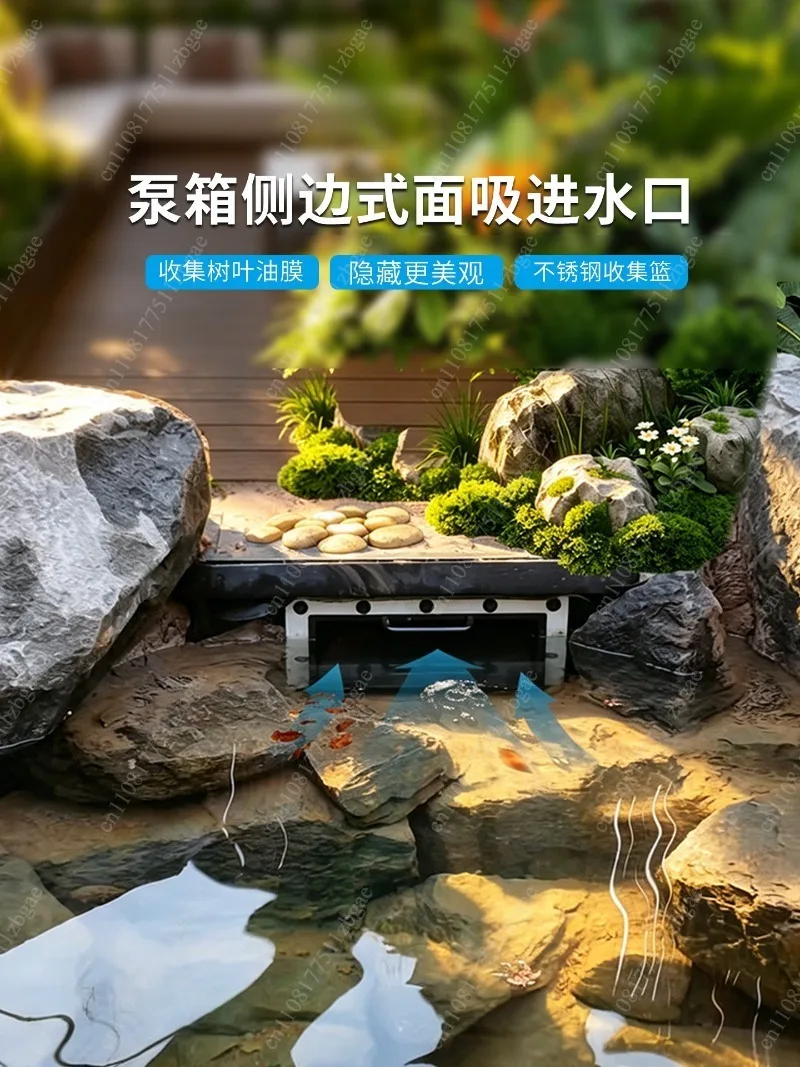 Fish Pond Filter, Water Circulation System, Koi Pond Outdoor Filter Bucket, Water Tank External Filter Box