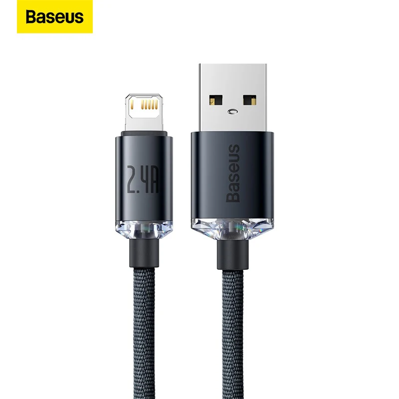 Baseus 2.4A USB Cable For iPhone 12 13 11 Pro Max X XR XS 8 7 iPad Cable Charging Charger USB Mobile Phone Cables