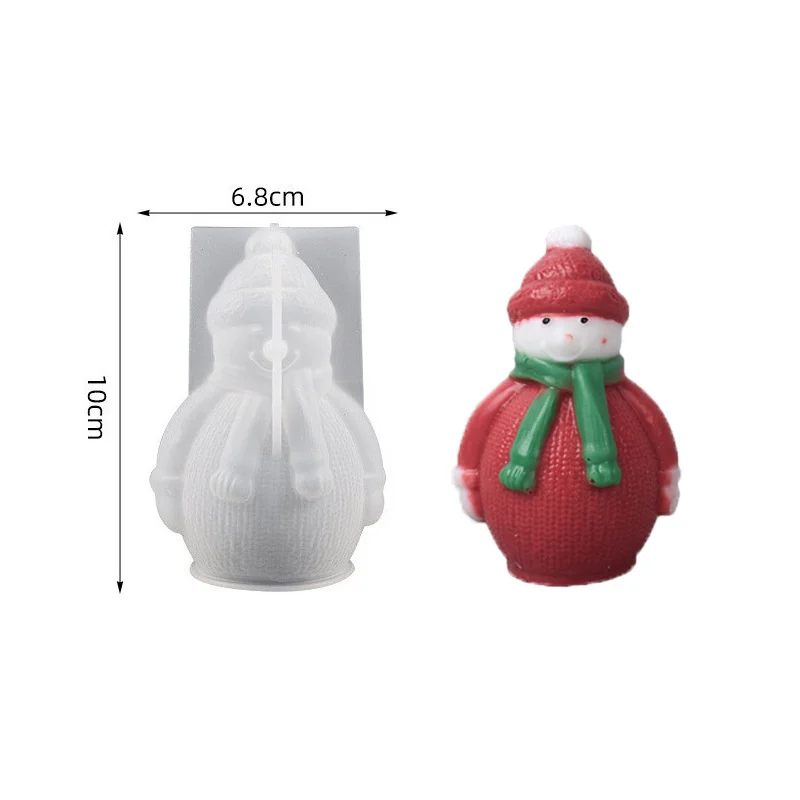 قالب سيليكون لشمعة رجل الثلج لصابون الجبس الراتنج الحرف اليدوية تصميم عيد الميلاد ديكور المنزل وهدايا العيد