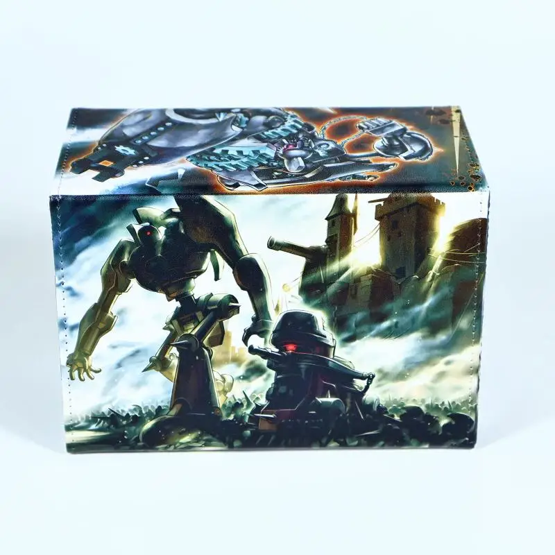 Yu-Gi-Oh! Ancient Gear Dark Golem DIY Large Capacity Leather Card Box Thickened Anime Game Collection Card Storage Box