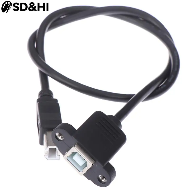 USB 2.0 Type B Male to Type B Female Printer Extension Cable With Panel Mount Screw Hole 30cm Male to Female M/F Extension Cable