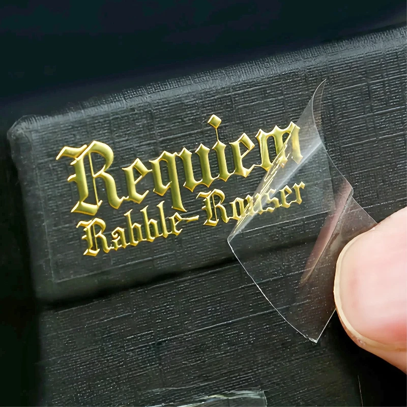 

100pcs Stickers Custom 3D Logo Transfer Stickers Personalized Wedding Labels UV DTF Metal Gold Holographic Name Sticker Cups