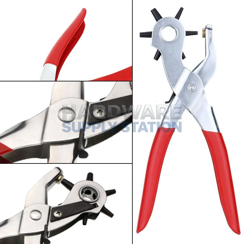 

Belt punching pliers multifunctional round flat hole manual punching machine belt leather paper three piece set
