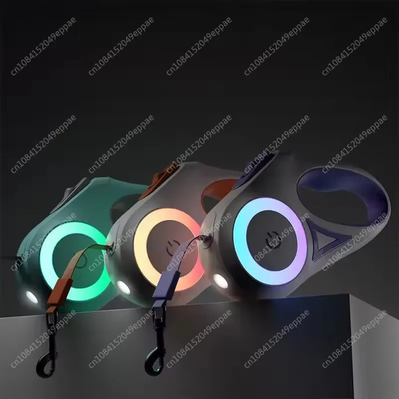 LED Lights Dog Leash Automatic Retractable Pet Leashes with LED Light Multifunctional Pet Lead