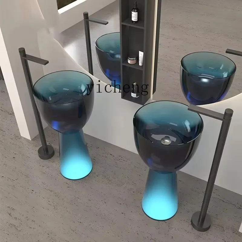 D19-1 Floor-to-ceiling Bathroom Outdoor Courtyard Balcony Hand Wash Resin Art Column Basin