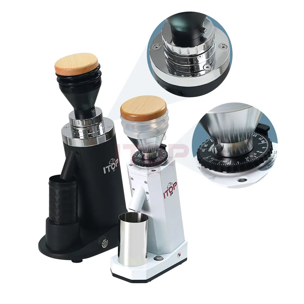 ITOP Coffee Grinder Machine Coffee Maker 64MM Flat Titanium Burrs Powder Grinding Machine Stepless Finess Espresso Coffee ITOP40