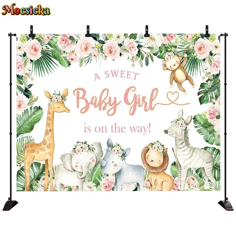 MOCSICKA حيوانات الغابة الوليد التصوير خلفيات سفاري استحمام الطفل الديكور 2023 خلفية حفلة تخصيص الاستوديو