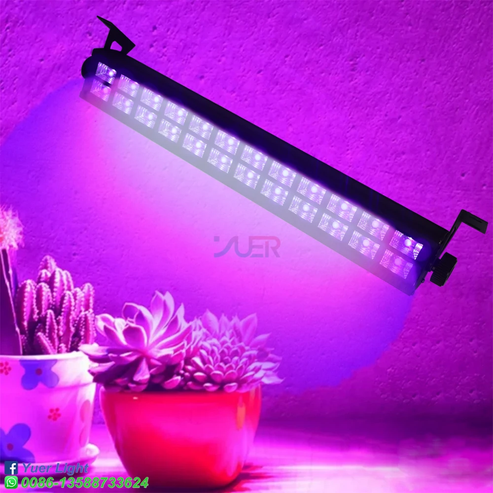 أضواء غسالة الجدار LED بألوان UV ، تنمو الضوء ، شريط الديسكو ، دي جي ، مصباح الزراعة المائية ، مرحلة عيد الميلاد ، بار ، 24 × 3 واط