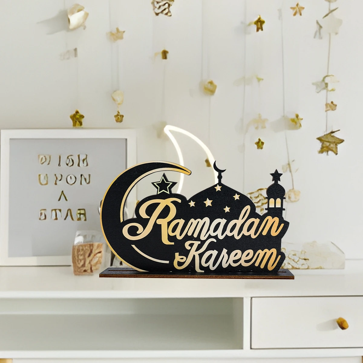 Eid Mubarak Wooden Ornaments Ramadan Decorations For Home 2024 Ramadan Kareem Islamic Muslim Party Decoration Happy Eid Al Adha