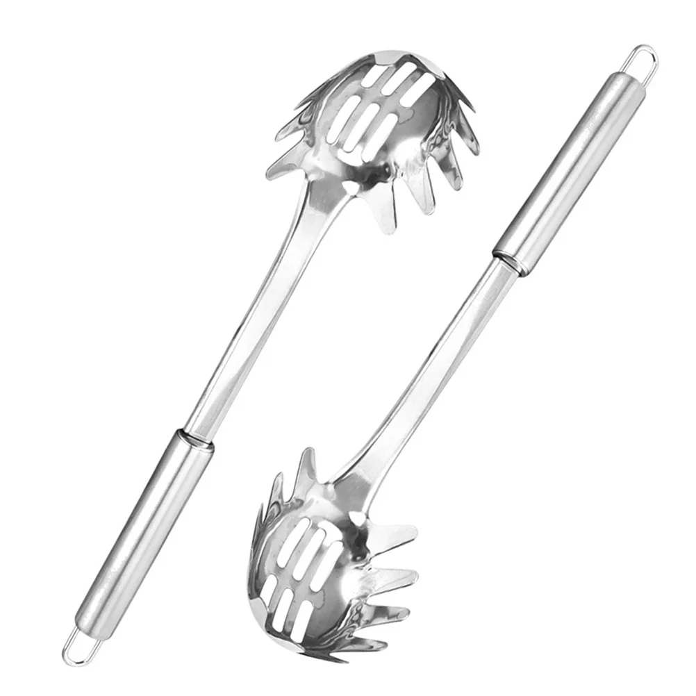 

2Pcs Stainless Steel Spaghetti Spoon Noodle Server Utensil for Serving Pasta Strainer Kitchen Tool Slotted Spoon for Buffet