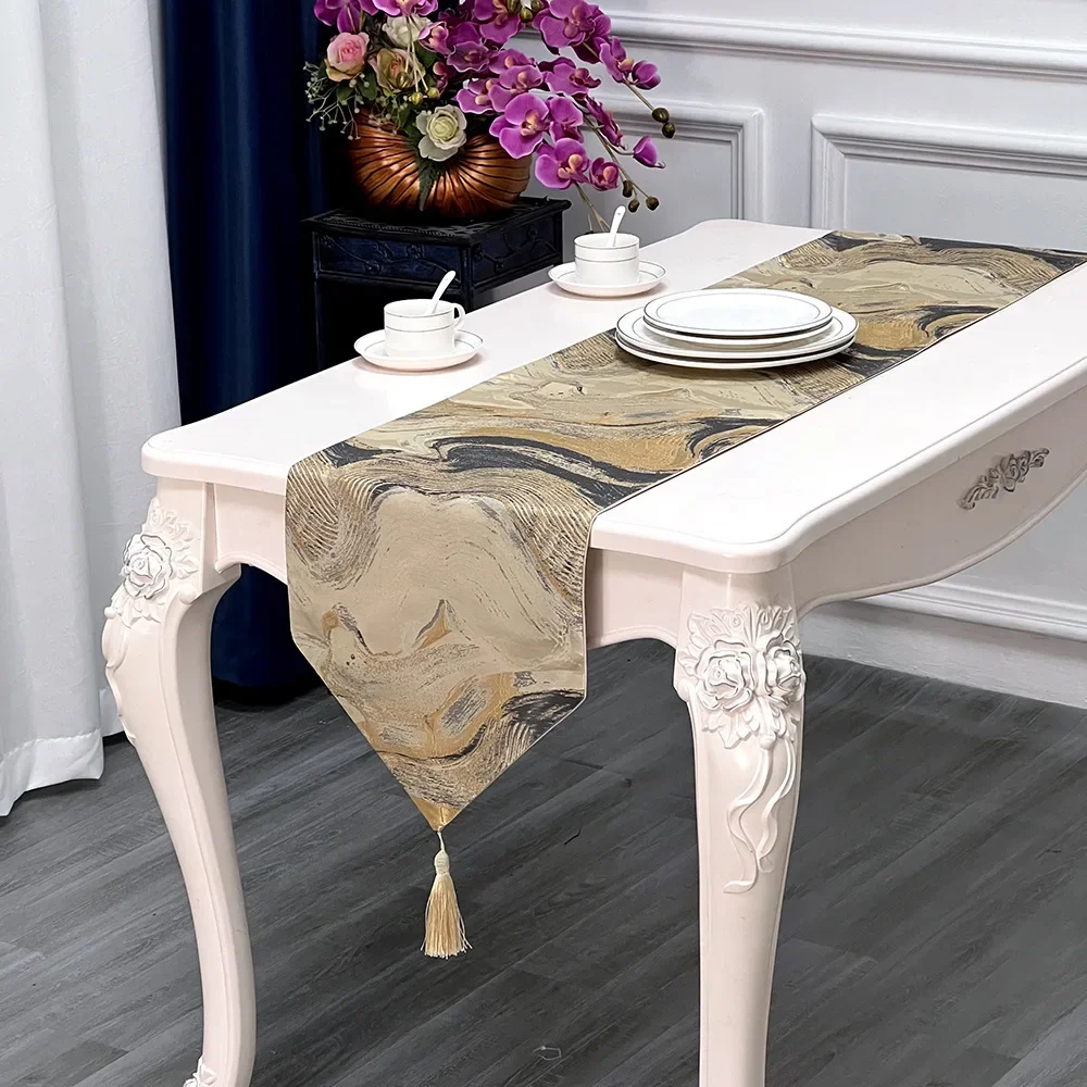 Modern Nordic Style Tablecloth Advanced Minimalist Pattern Tassel Table Flag Home Decoration Four Seasons Universal Table Mat