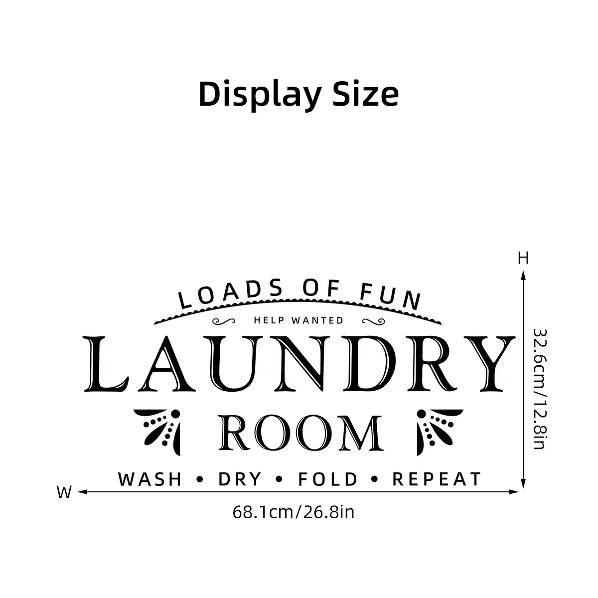 1Pc English Laundry Room Text Wall Stickers Home Decor Accessories Living Room Bedroom Decoration Wall Decals