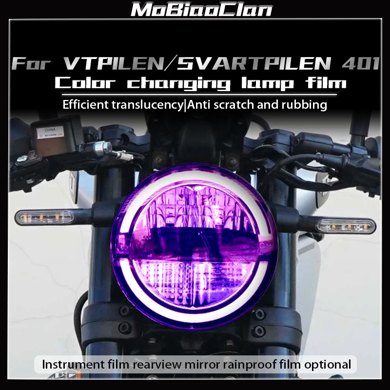 

For Husqvarna SVARTPILEN 401 VITPILEN 401 Headlight Film Color Change Protective Film Smoked Black Light Film Instrument Film