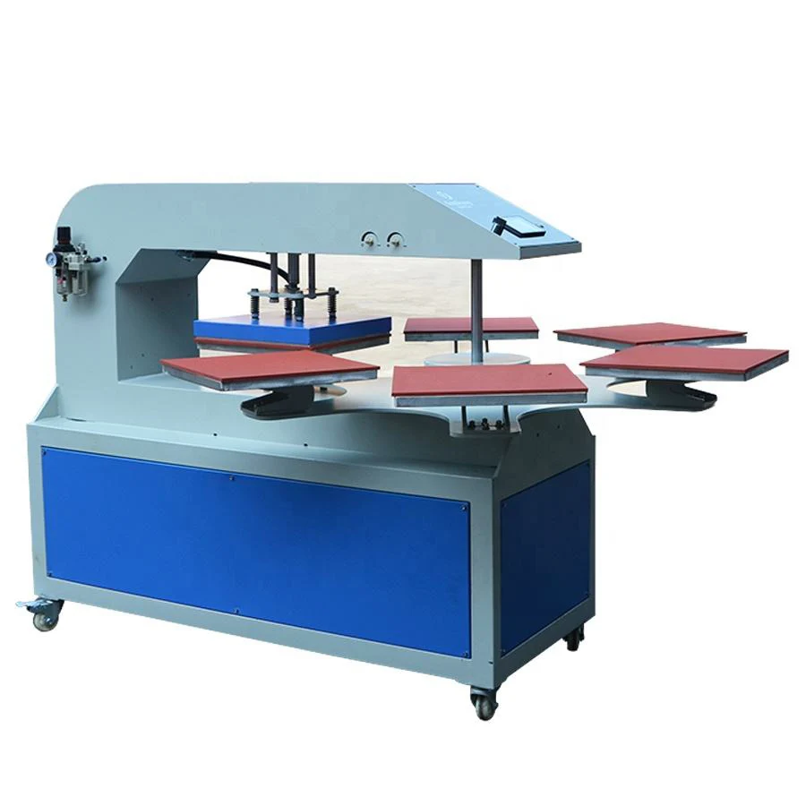 Pneumatic 6 Platens Automatic Rotation T-Shirt Heat Press Machine