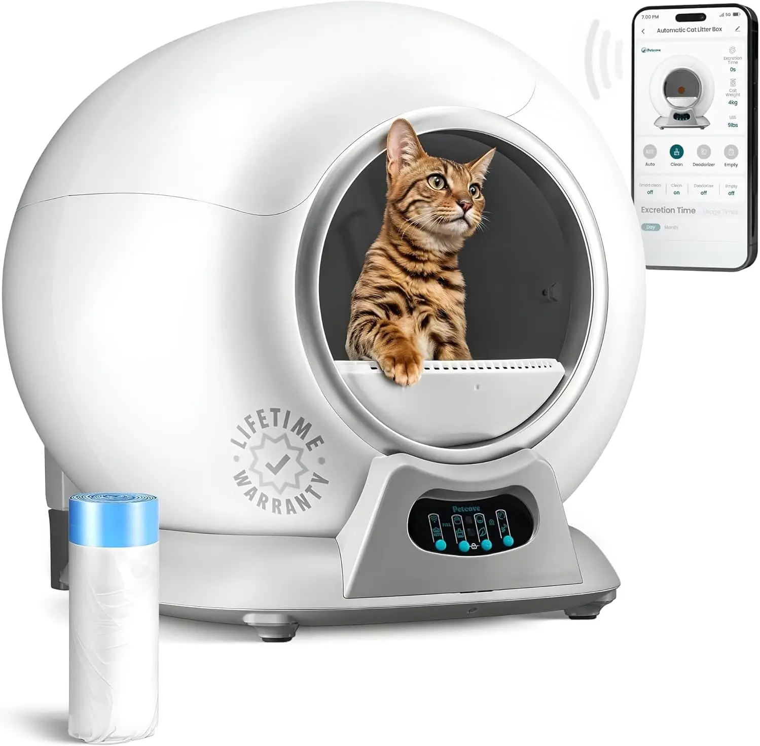 Self-Cleaning Automatic Litter Box for Multiple Cats - XL Capacity, Quiet, Odor Control, App Control with Wi-Fi
