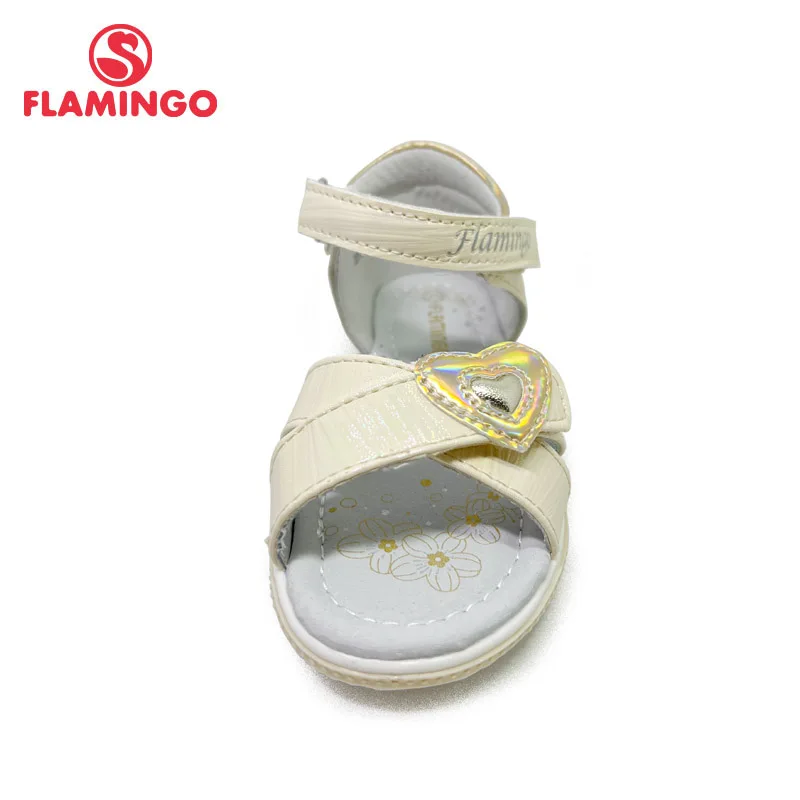 FLAMINGO  Summer Kinder Sandalen Hook& Loop Flat Arched Design Chlid Casual Princess Shoes Size 25-31 For Girls 221S-Z6-2768