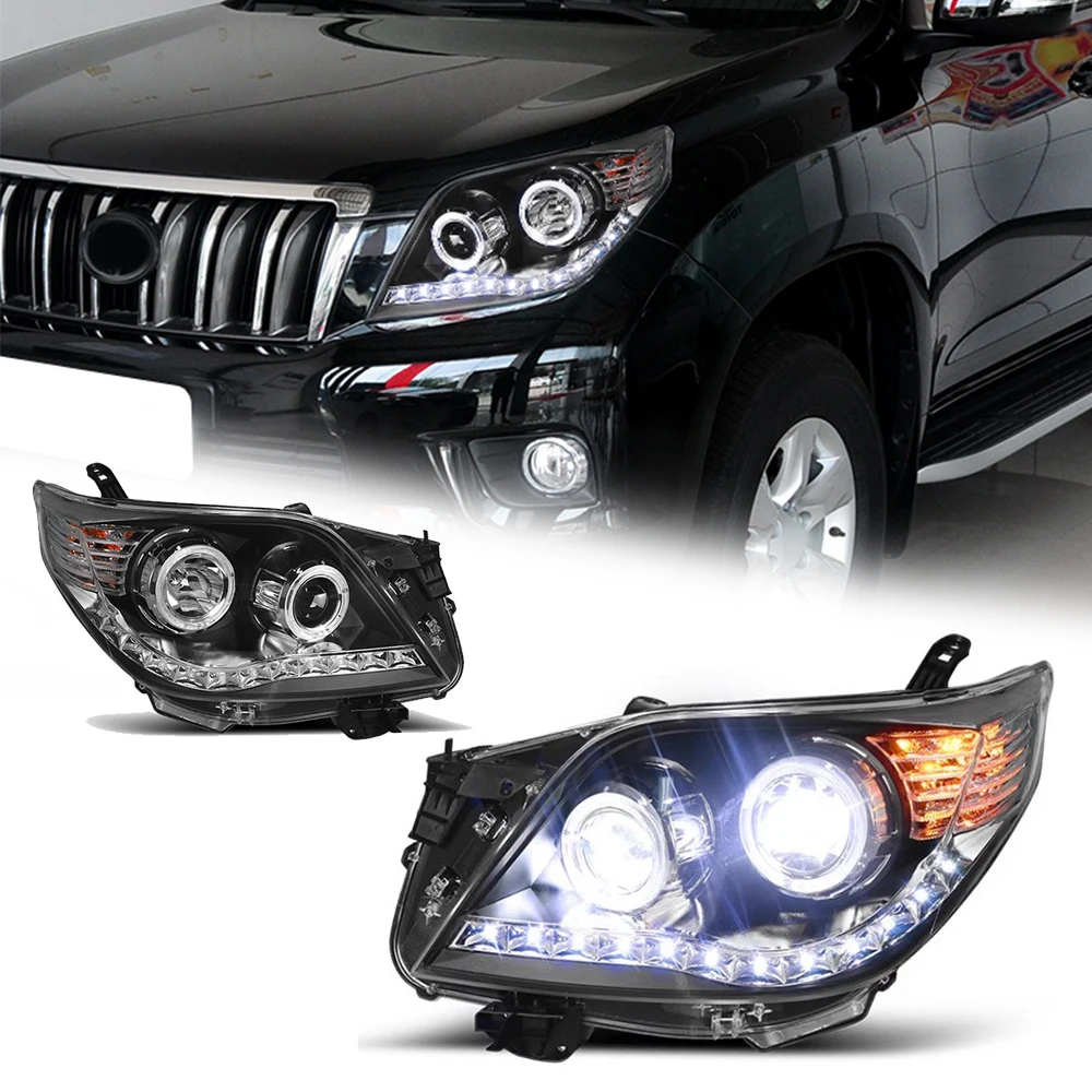 

Стайлинг светодиодные фары для Toyota Prado 10-13 новый стиль ксенон DRL автомобильные фары в сборе сигнал автоаксессуары модифицированная лампа