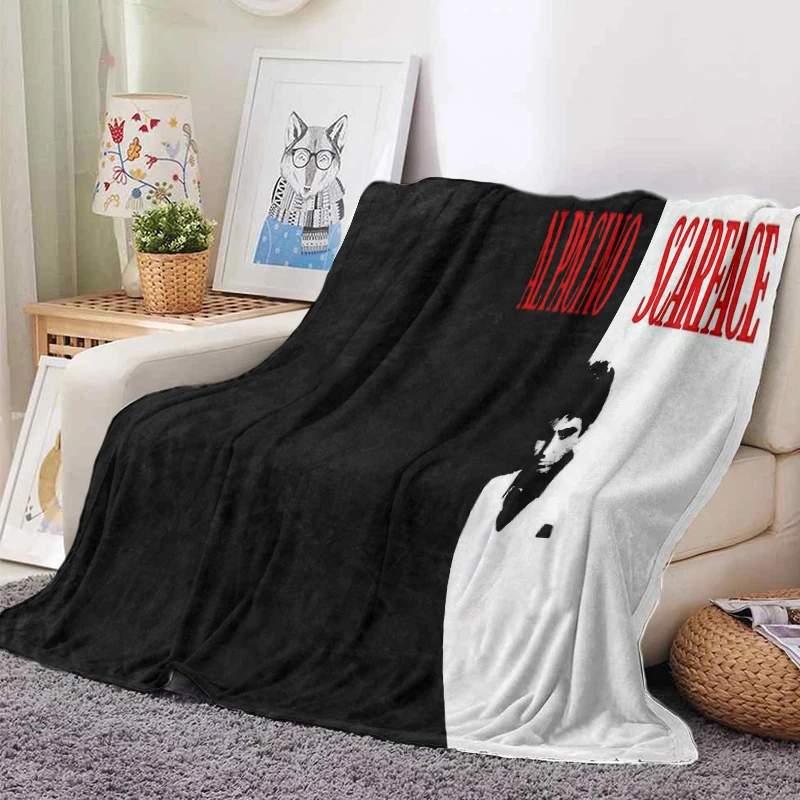 130x150cm 3D Printing Movie Scarface Tony HD Blanket,Soft Throw Blanket for Home Bedroom Bed Sofa Picnic Travel Office  Blanket