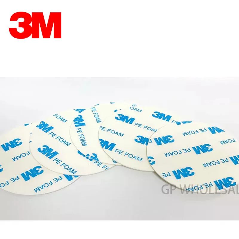 5pcs Diameter 60mm 3M 1600T Double Coated Adhesive PE Foam Circle Gasket 1mm Thickness, Mounting Tape