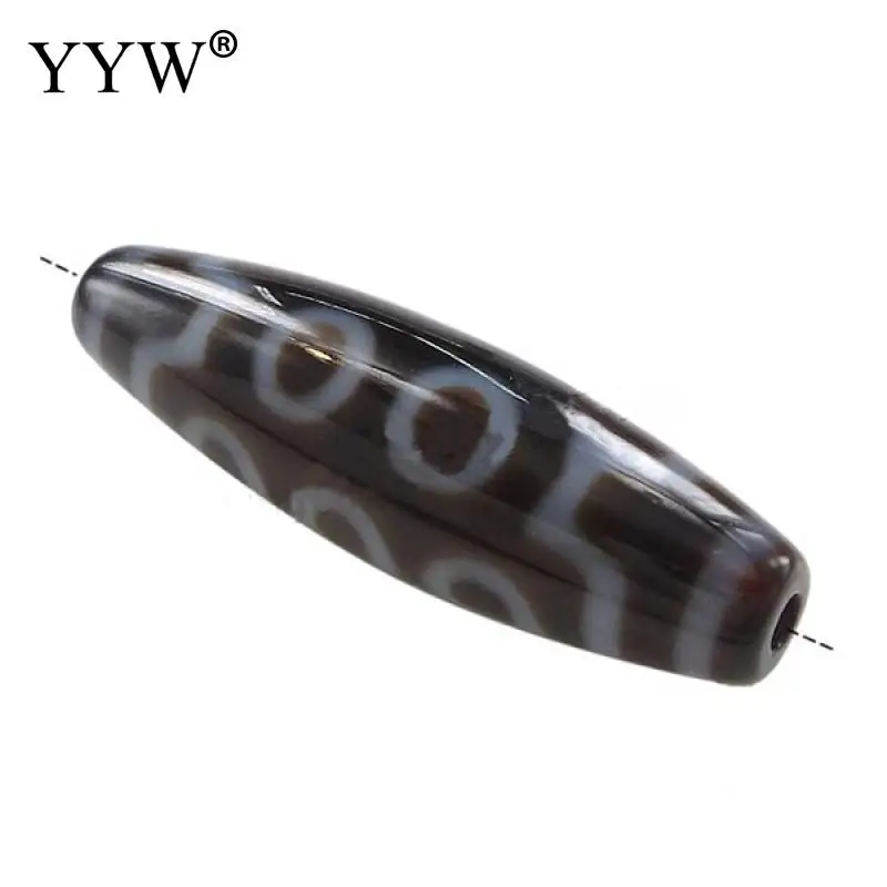 

Natural Tibetan Agate Onyx Dzi Beads Wedding Jewelry Oval Ten Eyed Two Tone 38x12mm Hole 2.5mm For Making DIY Necklace Bracelet