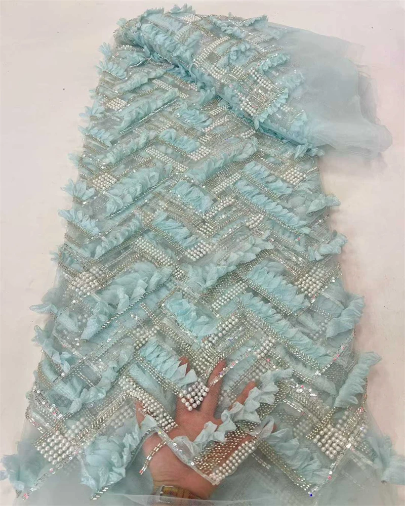 

Африканское кружево с тяжелой вышивкой бисером, высококачественное нигерийское кружево с пайетками и жемчугом, французский тюль для свадебных и праздничных платьев, для шитья.