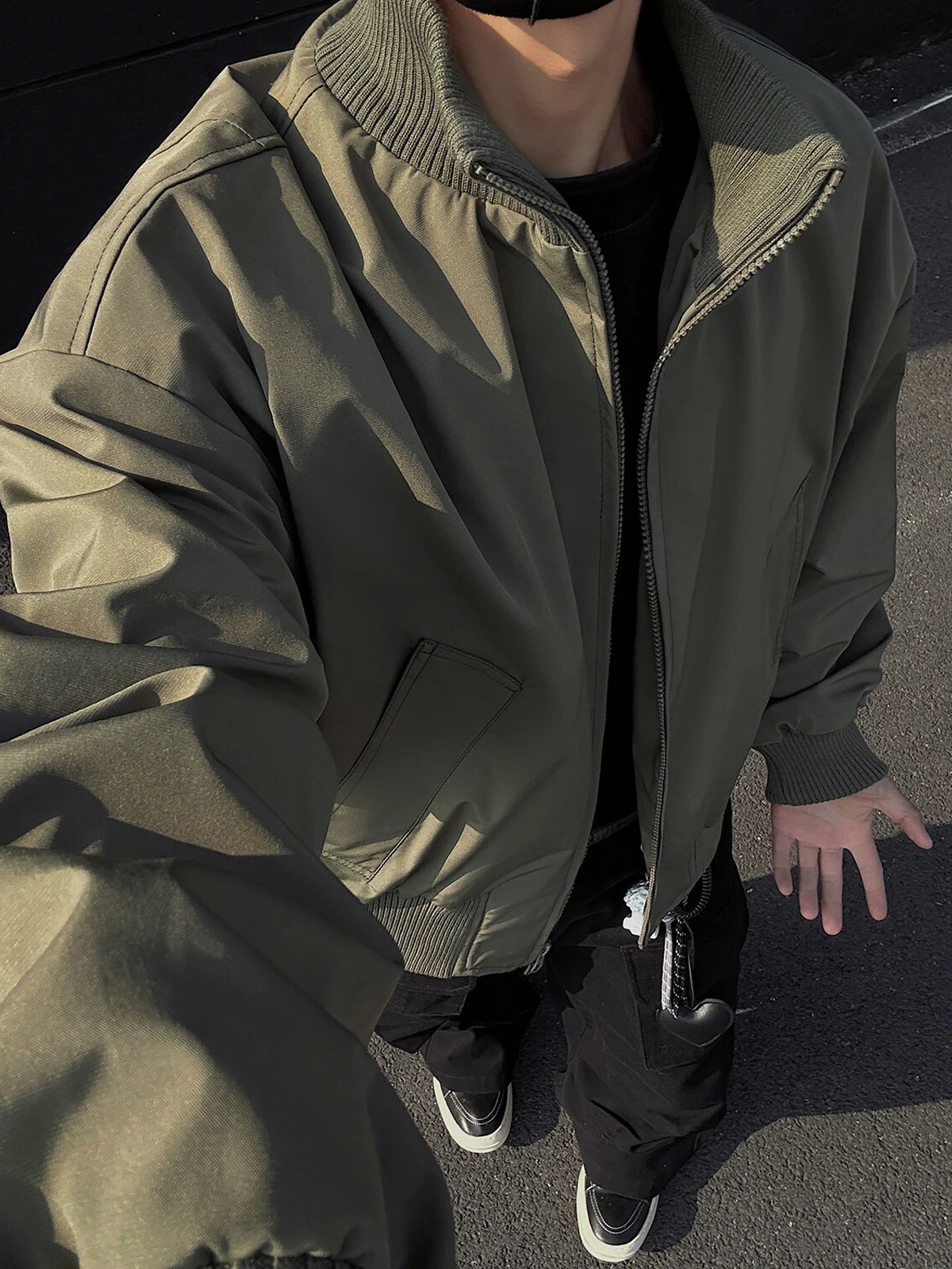 

Winter Thiened Warm Cotton Jaet Men's Loose Fit Stand Collar Trendy Brand Cleanfit Cotton Coat Youthful Sle Regular Sve