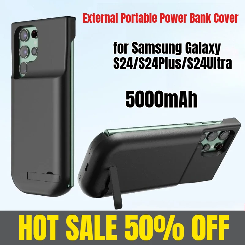 

Power Bank 5000 мАч для Samsung Galaxy S24/S24Plus/S24Ultra Внешний портативный чехол Power Bank
