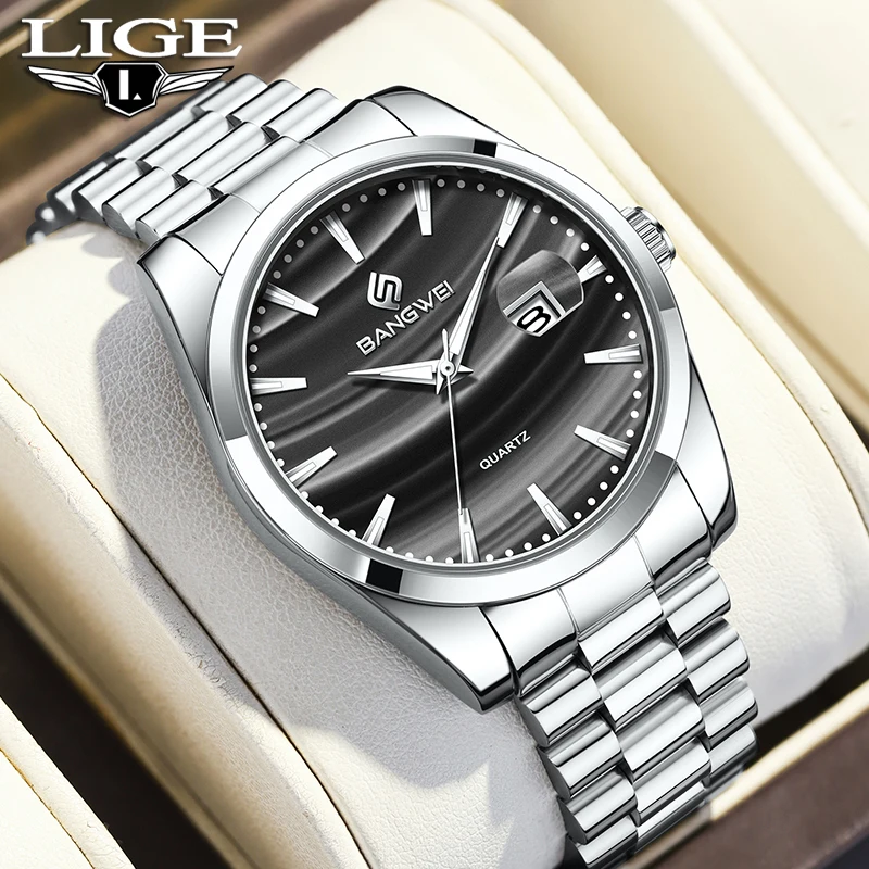 

BANGWEI 2025 новые роскошные мужские часы LIGE модные деловые часы мужские водонепроницаемые светящиеся кварцевые наручные часы Reloj Hombre